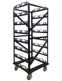 Portable Retractable Belt Barrier Stanchion Post Storage Cart, Horizontal 12-Post Capacity, QueueSolutions STCART24HNT Portable Retractable Belt Barrier Stanchion Post Storage Cart, Horizontal 12-Post Capacity, QueueSolutions STCART24HNT