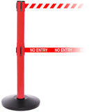 SafetyPro Twin 300 Industrial-Tough Dual-Belt Retractable Belt Barrier, Red Stanchion Post, QueueSolutions SPROTwin250R-BK SafetyPro Twin 300 Industrial-Tough Dual-Belt Retractable Belt Barrier, Red Stanchion Post, QueueSolutions SPROTwin250R-BK