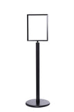 Flat Base 11 x 14 Black - Heavy-Duty Pedestal Sign Stand w/Vertical Poster Display Frame