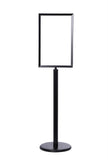 Flat Base 14 x 22 Black - Heavy-Duty Pedestal Sign Stand w/Vertical Poster Display Frame