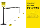 Demo Social Distance Floor Decals - 6 Pack Safety Markers | Queue Solutions