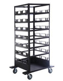 Portable Retractable Belt Barrier Stanchion Post Storage Cart, Horizontal 18-Post Capacity, QueueSolutions STCART18H-2.0 Portable Retractable Belt Barrier Stanchion Post Storage Cart, Horizontal 18-Post Capacity, QueueSolutions STCART18H-2.0