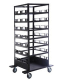 Portable Retractable Belt Barrier Stanchion Post Storage Cart, Horizontal 21-Post Capacity, QueueSolutions STCART21H-2.0 Portable Retractable Belt Barrier Stanchion Post Storage Cart, Horizontal 21-Post Capacity, QueueSolutions STCART21H-2.0