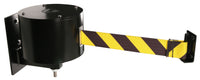 Retracta-Belt WM6500 65ft Long-Span Wall Mount Retractable Belt Barrier, Visiontron WM6500YW-BK