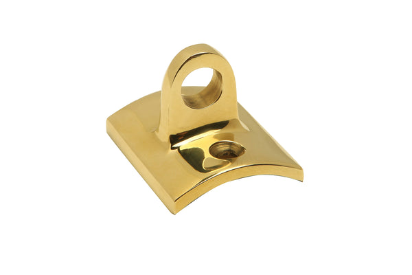 Stanchion Rope Curved Wall Plate Small Loop, One Rope Capacity, QueueSolutions WPCS-PC Stanchion Rope Curved Wall Plate Small Loop, One Rope Capacity, QueueSolutions WPCS-PC