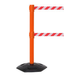 WeatherMaster Twin 250 Dual-Belt Extreme-Duty Outdoor Retractable Belt Barrier, Orange Stanchion Post, QueueSolutions WMRTwin250O-BK WeatherMaster Twin 250 Dual-Belt Extreme-Duty Outdoor Retractable Belt Barrier, Orange Stanchion Post, QueueSolutions WMRTwin250O-BK