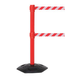 WeatherMaster Twin 250 Dual-Belt Extreme-Duty Outdoor Retractable Belt Barrier, Red Stanchion Post, QueueSolutions WMRTwin250R-BK WeatherMaster Twin 250 Dual-Belt Extreme-Duty Outdoor Retractable Belt Barrier, Red Stanchion Post, QueueSolutions WMRTwin250R-BK