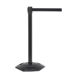 WeatherMaster 300 Extreme-Duty Outdoor Retractable Belt Barrier, Black Stanchion Post w Rubber Base, 16ft Belt, QueueSolutions WMR300B-BK WeatherMaster 300 Extreme-Duty Outdoor Retractable Belt Barrier, Black Stanchion Post w Rubber Base, 16ft Belt, QueueSolutions WMR300B-BK
