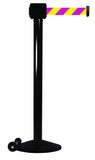 Black Post - Retracta-Belt 30' Magenta & Yellow - Belt Stanchions | Visiontron  Black Post - Retracta-Belt 30' Magenta & Yellow - Belt Stanchions | Visiontron