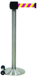 Satin Aluminum - Retracta-Belt 30' Magenta & Yellow - Belt Stanchions | Visiontron  Satin Aluminum - Retracta-Belt 30' Magenta & Yellow - Belt Stanchions | Visiontron