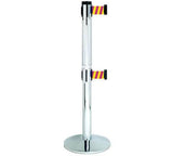 Retracta-Belt Dual Line Magenta/Yellow, ADA Compliant, Retractable Belt Barrier w Aluminum Stanchion Post, Visiontron 300DPAPC-MYD Retracta-Belt Dual Line Magenta/Yellow, ADA Compliant, Retractable Belt Barrier w Aluminum Stanchion Post, Visiontron 300DPAPC-MYD