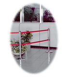 Demo - Retracta-Belt Dual Nuclear Magenta/Yellow Belts 10' Polished Aluminum Demo - Retracta-Belt Dual Nuclear Magenta/Yellow Belts 10' Polished Aluminum