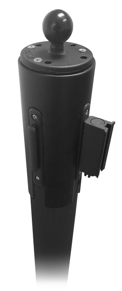 iPad Mount Stanchion Post Topper, 1in Ball Universal Ram Mount, QueueSolutions PRORAM-BK iPad Mount Stanchion Post Topper, 1in Ball Universal Ram Mount, QueueSolutions PRORAM-BK