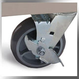 Locking Wheels - Portable Stanchion Storage Cart - Horizontal 21-Post Capacity