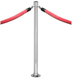 Crown Top Polished Aluminum - Magnet Floor Mount Conventional Post & Rope Stanchion