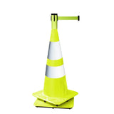 On Yellow Traffic Cone - Retracta-Cone Bright Yellow 15' - Cone Top Belt Barrier | Visiontron On Yellow Traffic Cone - Retracta-Cone Bright Yellow 15' - Cone Top Belt Barrier | Visiontron