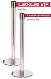 RollerPro Xtra E-Z Roll Portable Retractable 3in Belt Barrier, Polished Stainless Stanchion Post, QueueSolutions ROL250PS-X-BK110 RollerPro Xtra E-Z Roll Portable Retractable 3in Belt Barrier, Polished Stainless Stanchion Post, QueueSolutions ROL250PS-X-BK110