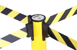 4 Way Belt Connection - SafetyPro Triple Industrial-Tough Retractable Belt Stanchion - Yellow 4 Way Belt Connection - SafetyPro Triple Industrial-Tough Retractable Belt Stanchion - Yellow