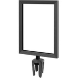 Visiontron Heavy-Duty Sign Frame Topper w/Adapter For Retractable Belt Stanchion Posts 11 x 14 Black