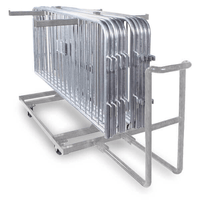 Portable Bike Rack Barricade Storage Cart, Vertical 30-Bike Rack Capacity, QueueSolutions