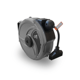 30 Foot Heavy-Duty Auto-Retracting Extension Cord Reel, Wall Mount Gray Housing