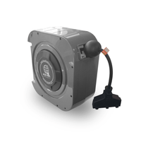 50 Foot Heavy-Duty Auto-Retracting Extension Cord Reel, Wall Mount Gray Housing