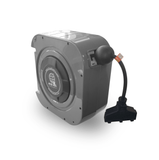 50 Foot Heavy-Duty Auto-Retracting Extension Cord Reel, Wall Mount Gray Housing
