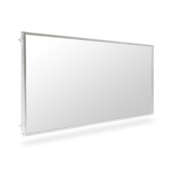 6' Post and Panel Satin Aluminum Frame Walls w/ White Insert