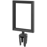 Visiontron Heavy-Duty Sign Frame Topper w/Adapter For Retractable Belt Stanchion Posts 7 x 11 Black