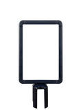 7 x 11 Round Corner Vertical Sign Frame Topper For Retractable Belt Barrier Stanchion Posts Black