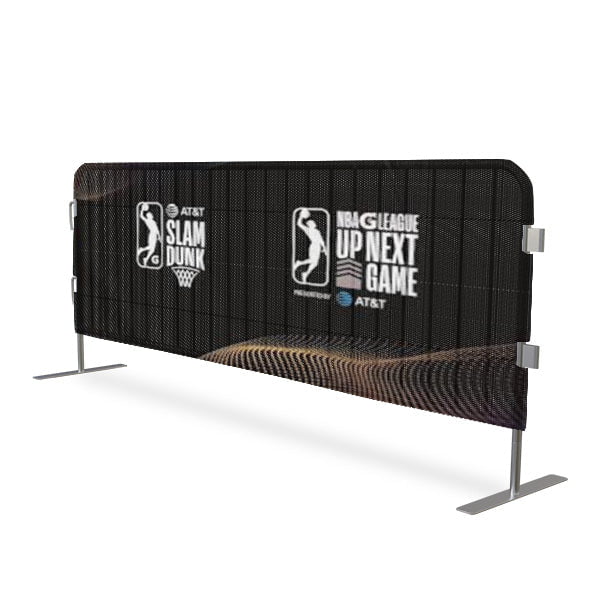 Digital Printed Mesh Cover for 8' CrowdMaster Steel Bike Rack Barricades