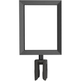 Visiontron Heavy-Duty Sign Frame Topper w/Adapter For Retractable Belt Stanchion Posts 8.5 x 11 Black