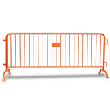CrowdMaster 1000  Orange HD Powder Coat Steel Bike Rack Barricade, 8 ft Bridge Feet