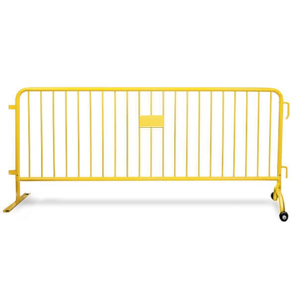 CrowdMaster 1000, Yellow Powder Coat 8 Ft Steel Bike Rack Barricade ...
