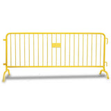 CrowdMaster 1000  Yellow HD Powder Coat Steel Bike Rack Barricade, 8 ft Bridge Feet