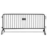CrowdMaster 1000  Black Powder Coat Steel Bike Rack Barricade, 8 ft 1 Bridge 1 Roller