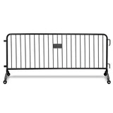 CrowdMaster 1000  Black Powder Coat Steel Bike Rack Barricade, 8 ft 2 Roller