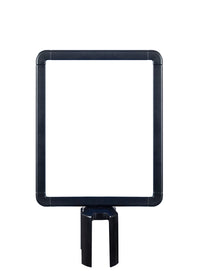 8.5 x 11 Round Corner Vertical Sign Frame Topper For Retractable Belt Barrier Stanchion Posts Black