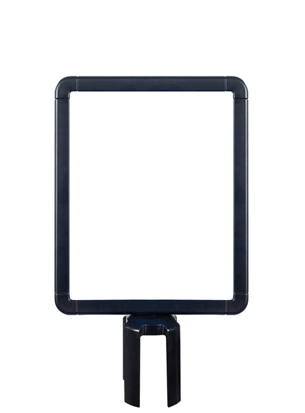 8.5 x 11 Round Corner Vertical Sign Frame Topper For Retractable Belt Barrier Stanchion Posts Black