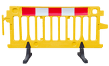 6.5 ft Heavy-Duty Yellow Plastic CrowdPro Barricade w/Reflective Strip