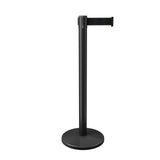 QueuePro 250 Weatherized Premium Outdoor Retractable Belt Barrier, Black Stanchion Post, QueueSolutions PRO250B-WTHRBK