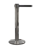 QueuePro 400 Outdoor Long-Span Retractable 30-35' Belt Barrier, Polished Stainless Stanchion Post