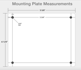 Mounting Plate Dimensions - WallMaster 450 Wall Mount Retractable 35' Belt Barrier Black