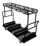 Storage Cart for 19" Rubber Base Belt Stanchion Posts, 12-Post Capacity Angle Empty