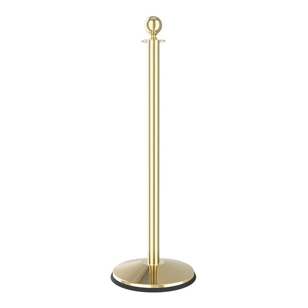 Visiontron Prime Ever-Straight Ball Top Economy Post and Rope Barrier Stanchion Polished Brass