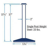 Dimensions - Ever-Straight Flat Top Economy Post Rope Barrier Stanchion
