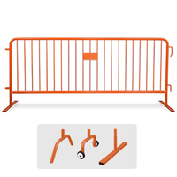 CrowdMaster 1000  Orange HD Powder Coat Steel Bike Rack Barricade, 8 ft Flat Feet
