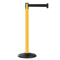 Visiontron Retracta-Belt 10ft Hyper-Strength Safety Utility Barrier, Yellow Aluminum Stanchion Post