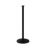Ever-Straight Black Flat Top Economy Post and Rope Barrier Stanchion