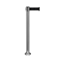 QueuePro 250 Fixed-Mount Premium Retractable Belt Barrier, Polished Steel Stanchion Post